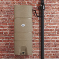Medium 160L Rainfall Wall Mounted Water Butt in Sandstone Effect