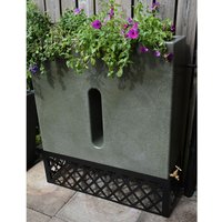Large 280L Slimline Water Butt Planter - Green Marble Original Organics