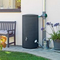 Large 280L Novara Water Butt in Slate Grey 3P Technik