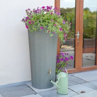Large 255L Metropolitan Water Butt with Planter in Green Marble Original Organics