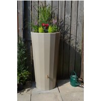 Large 255L Metropolitan Water Butt with Planter in Antique Stone Sandstone
