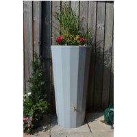 Large 255L Metropolitan Water Butt with Planter in Grey