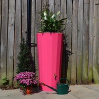 Large 255L Metropolitan Water Butt with Planter in Pink Recyclable Polymer Original Organics