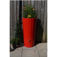 Large 255L Metropolitan Water Butt with Planter in Red