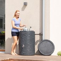 Muro Water Collector 260 Litres - Stone Effect Water Butt Grey Original Organics