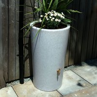 Medium 180L Garden Planter Water Butt White Marble Original Organics