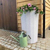 165L Midi Metropolitan Water Butt Planter - White Marble Original Organics