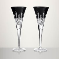 Lismore Black Champagne Flute, Set of 2