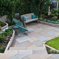 Hand Cut Autumn Brown Sandstone Paving - 22mm