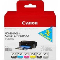Canon PGI-550PGBK/CLI-551 C/M/Y/BK/GY Multi Pack Canon PGI-550PGBK/CLI-551 C/M/Y/BK/GY Multi Pack