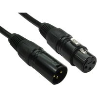 Cables Direct 6M 3PIN XLR M-F Cable (Black Hoods + Gold Pins) Cables Direct 6M 3PIN XLR M-F Cable (Black Hoods + Gold Pins)