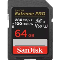 SanDisk Extreme PRO 64GB 280MB/s UHS-II V60 SDXC Memory Card SanDisk Extreme PRO 64GB 280MB/s UHS-II V60 SDXC Memory Card