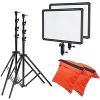 Godox LEDP260C II Twin Head LED Video Light Starter Kit Godox LEDP260C II Twin Head LED Video Light Starter Kit