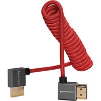 Kondor Blue 90-Degree Angle HDMI to HDMI Coiled Cable - Red Kondor Blue 90-Degree Angle HDMI to HDMI Coiled Cable - Red