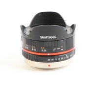 USED Samyang 7.5mm f3.5 UMC Fisheye Lens for Micro Four Thirds - Black USED Samyang 7.5mm f3.5 UMC Fisheye Lens for Micro Four Thirds - Black