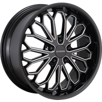 Borghini Wheel 67 Black and Milled - 20x8.5 - 5x114.3 Bolt Pattern - 35 Offset Rims