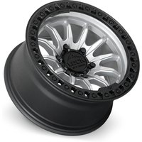 Lock Offroad Wheel Trail Matte Silver W Matte Black Ring - 20x9 - 5x127 Bolt Pattern - 1 Offset Rims