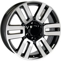OE Wheel TY10 Machined Black - 20x7 - 6x139.7 Bolt Pattern - 15 Offset Rims