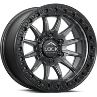 Lock Offroad Wheel Trail Matte Grey W Matte Black Ring - 20x9 - 5x127 Bolt Pattern - 1 Offset Rims