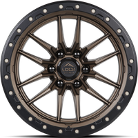 Lock Offroad Wheel Krawler Matte Bronze W Matte Black Ring - 17x9 - 6x135 Bolt Pattern - 1 Offset Rims