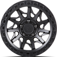 Lock Offroad Wheel LUNATIC Matte Black W Matte Black Ring - 17x9 - 5x127 Bolt Pattern - 1 Offset Rims