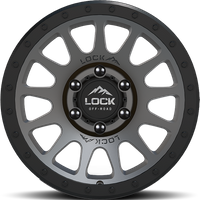 Lock Offroad Wheel Yosemite Matte Grey W Matte Black Ring - 17x9 - 5x127 Bolt Pattern - 0 Offset Rims