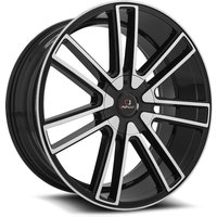 Cavallo Wheel CLV-21 Gloss Black Machined - 20x8.5 - 5x108 Bolt Pattern - 35 Offset Rims
