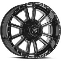 XF Off-Road Wheel XF-225 Gloss Black Milled - 17x10 - 5x127 Bolt Pattern - 12 Offset Rims