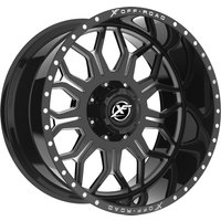 XF Off-Road Wheel XF-227 Gloss Black Milled - 20x12 - 5x127 Bolt Pattern - -44 Offset Rims