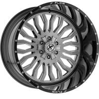 XF Off-Road Wheel XFX-305 Brushed Milled w Black Lip - 24x14 - 5x127 Bolt Pattern - -76 Offset Rims
