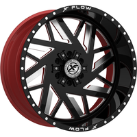 XF Off-Road Wheel XFX-306 Gloss Black Red Milled - 26x12 - 5x127 Bolt Pattern - -44 Offset Rims
