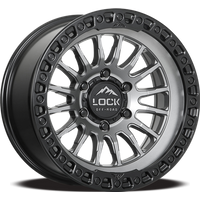 Lock Offroad Wheel Grit Matte Grey W Matte Black Ring