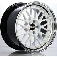 BBS Wheel LM Forged Gloss White with a Diamond Cut Machined Lip - 18x10 - 5x114.3 Bolt Pattern - 20 Offset Rims