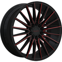 Ravetti Wheel M18 Black and Red Milled