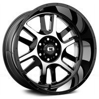 Vision Off Road Wheel 419 Split Gloss Black Machined Face - 22x12 - 8x180 Bolt Pattern - -51 Offset Rims