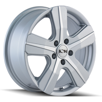 Ion Wheel 101 Silver Machined - 16x6.5 - 5x108 Bolt Pattern - 50 Offset Rims