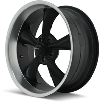 Ridler Wheel 695 Matte Black w Machined Face - 18x9.5 - 5x127 Bolt Pattern - 6 Offset Rims