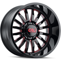Cali Off Road Wheel 9110 SUMMIT Gloss Black Red Milled