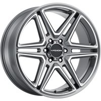 Vision Wheel 476 Wedge Gunmetal w Machined Face