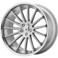 Asanti Black Wheel ABL-24 BETA Brushed Silver W/ Chrome Lip