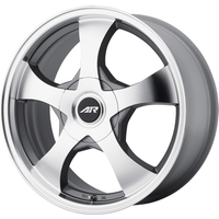 American Racing Wheel AR895 Dark Silver W/ Machined Face - 14x6 - 5x100 Bolt Pattern - 35 Offset Rims