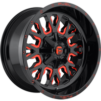 Fuel Wheel D612 STROKE Black Red Tinted