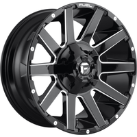 Fuel Wheel D615 CONTRA Gloss Black Milled - 26x12 - 6x135 Bolt Pattern - -44 Offset Rims