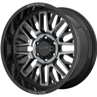 Moto Metal Wheel MO802 WARLOCK Gloss Black Mach W/ Gray Tint