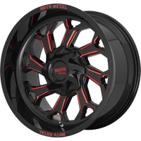 Moto Metal Wheel MO999 Black Milled Red - 20x10