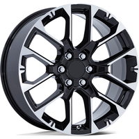 Performance Replicas Wheel PR224 Gloss Black Machined - 22x9 - 6x139.7 Bolt Pattern - 28 Offset Rims