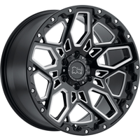 Black Rhino Wheel SHRAPNEL Black Milled Spoke - 20x9.5 - 5x150 Bolt Pattern - 12 Offset Rims