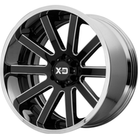 XD Series Wheel XD200 HEIST G-blk Mill Center W/ Chr Lip - 22x10 - 8x180 Bolt Pattern - -18 Offset Rims