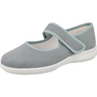 Womens Wide Fit Touch Strap Canvas Shoe - Teddy
