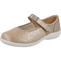 Womens Wide Fit Touch Strap Stretch Panel Flat Shoes - Roberta